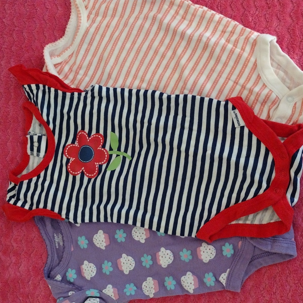 Three 3-6 MO onesie bundle